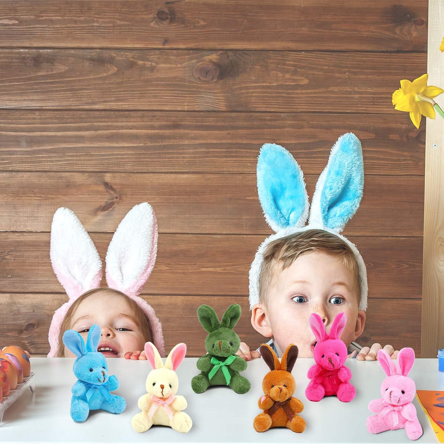 MOVING EARS 12-Pack Easter Plush Bunnies - Stuffed Animal Toys, Egg Fillers, Party Favors