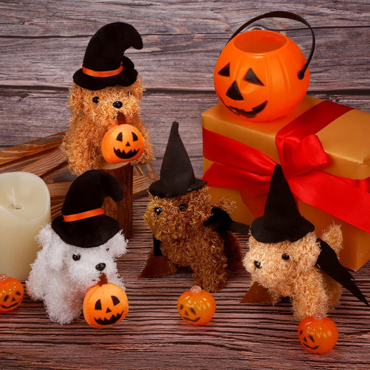 MOVING EARS 16 Pieces 4 Inches Mini Plush Dogs Stuffed Puppy Dog with Keychain