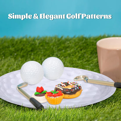 MOVING EARS 88 Pieces Golf Disposable Tableware Set Golf Paper Plates and Napkins 7 Inch and 9 Inch Golf Dessert Plates for Sports Theme Birthday Decoration
