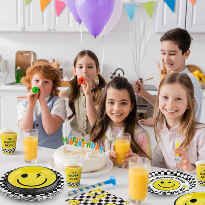 MOVING EARS 196 Pieces One Happy Dude Birthday Party Decorations First Birthday Smile Face