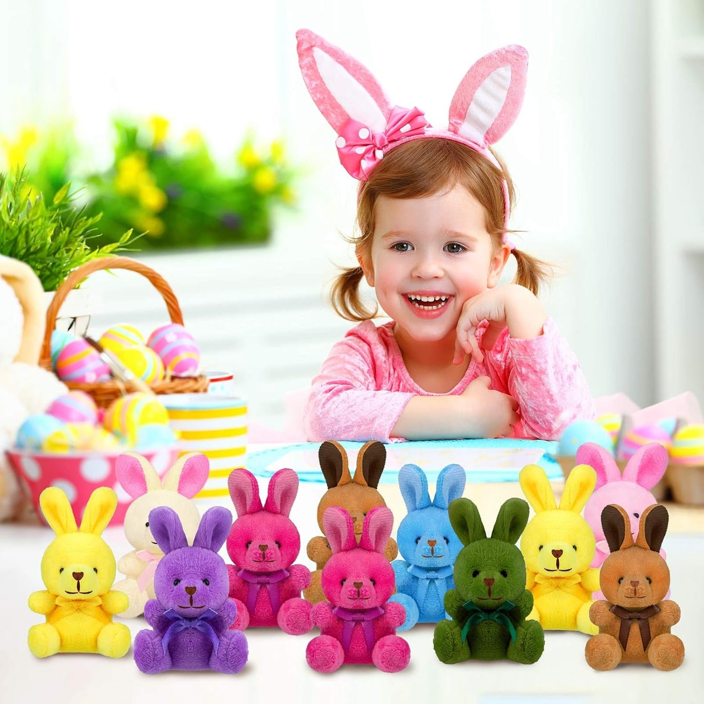 MOVING EARS 16 Pack Easter Plush Bunnies Stuffers Bunny Plush Bunny Animals Easter Baskets Filler Easter Party Favor