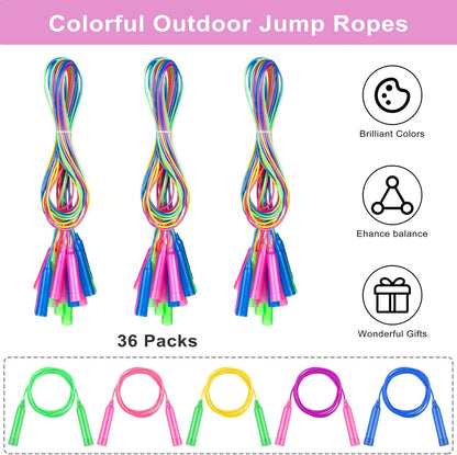 MOVING EARS Kids Jump Rope Set 7.3 Feet Adjustable Skipping Rope Colorful Kids Outdoor Jump Ropes