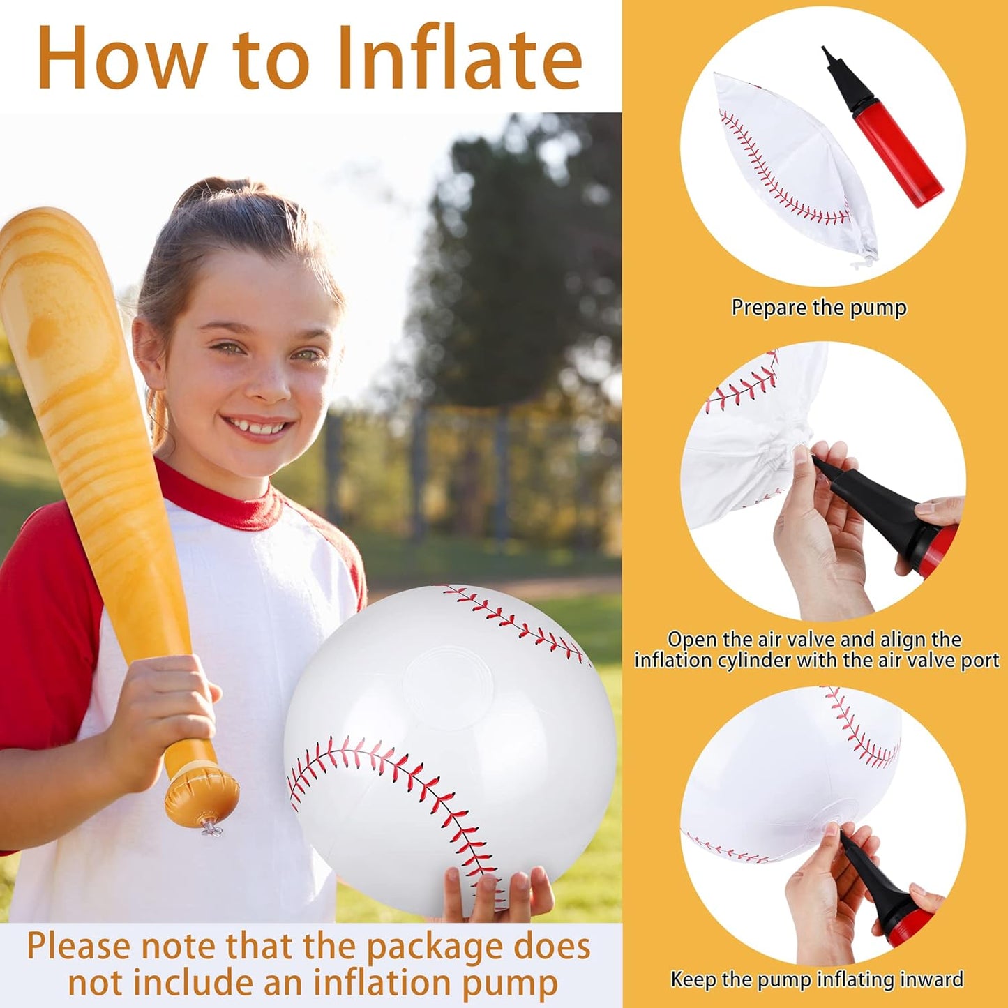 MOVING EARS Pieces Inflatable Baseball Set
