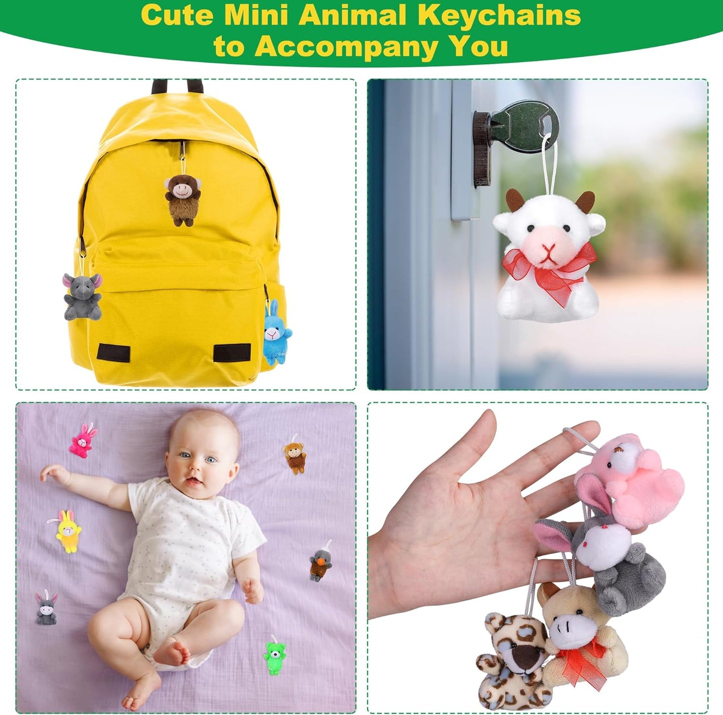 MOVING EARS 64 Pieces Mini Plush Animals Toys Set