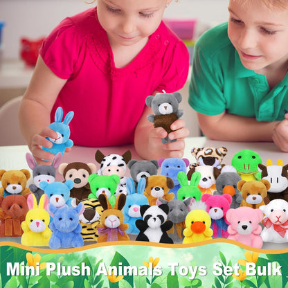 MOVING EARS 64 Pieces Mini Plush Animals Toys Set